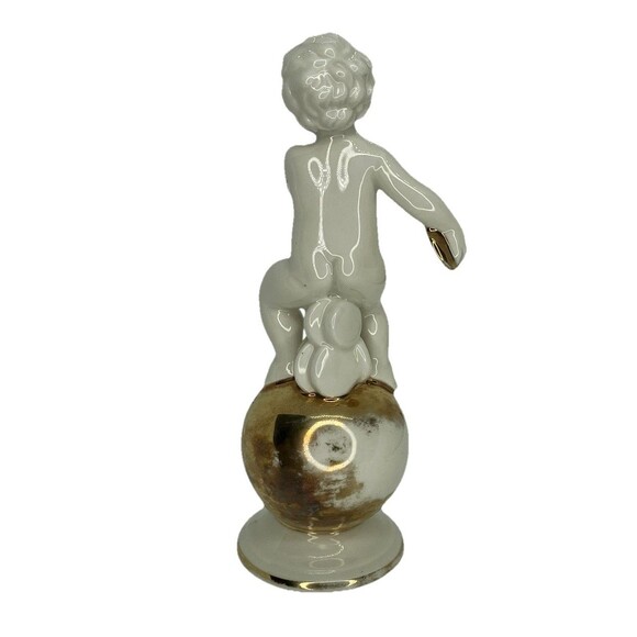 Vintage Discus Disc Throwing Figurine Baby Atlas Germany Statue Trophy Rare - Picture 7 of 14